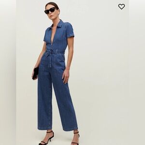 Reformation Cassidy Denim Jean Jumpsuit Overalls Size 12 NWT